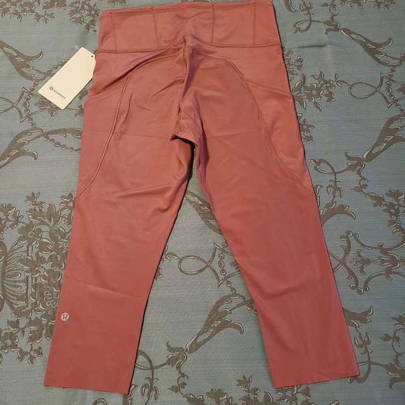Lululemon Fast and Free Crop II 19" Cherry Tint - Picture 3 of 12